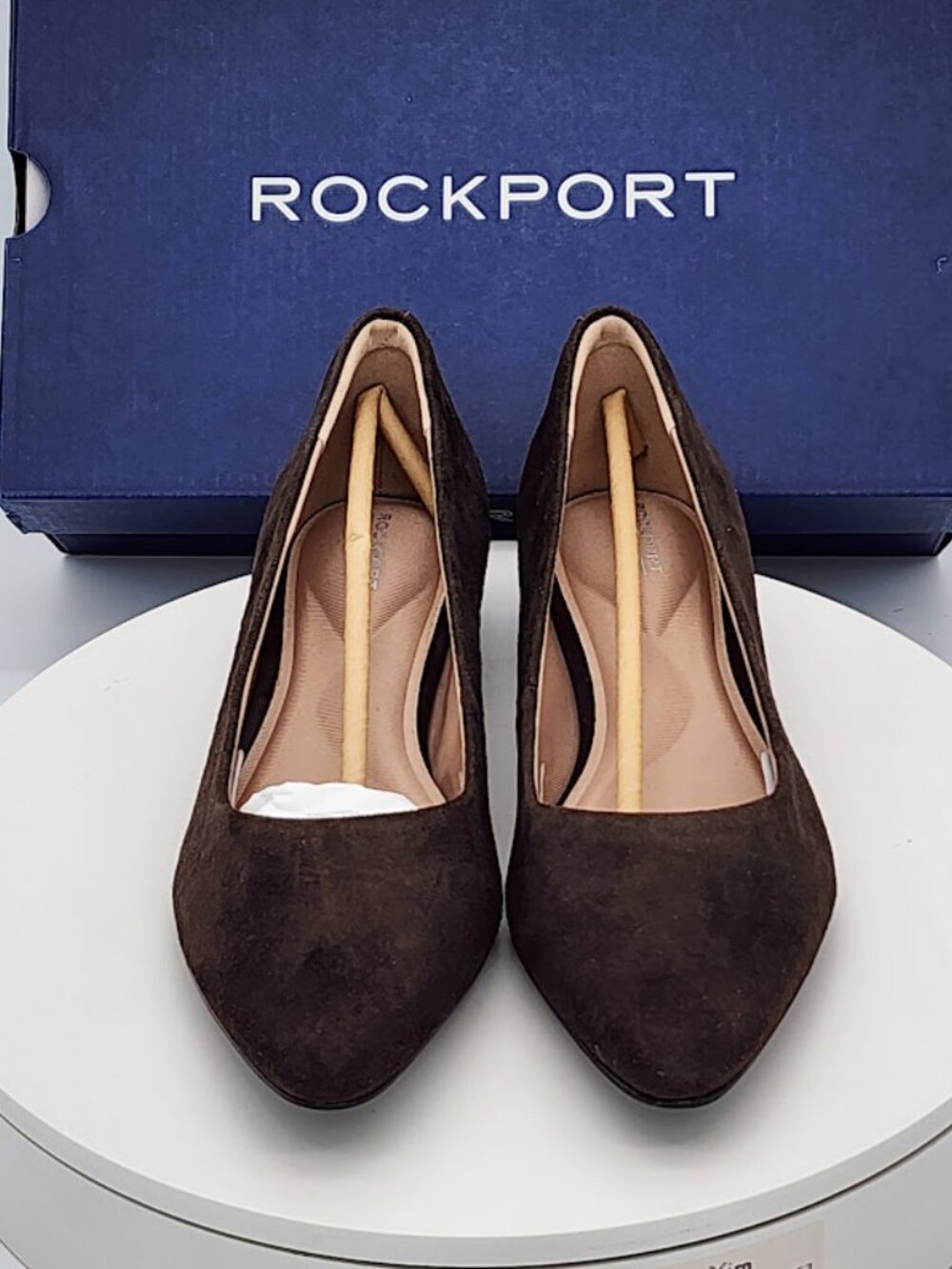 Rockport Tessa Women's Flat Shoes Dark Brown Suede Low Heel Pumps Size 9.5 - Picture 7 of 10